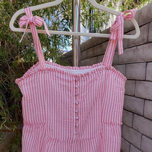 Sezane Juliet dress in Pink/Ecru Stripes size 6 US - Picture 6 of 9